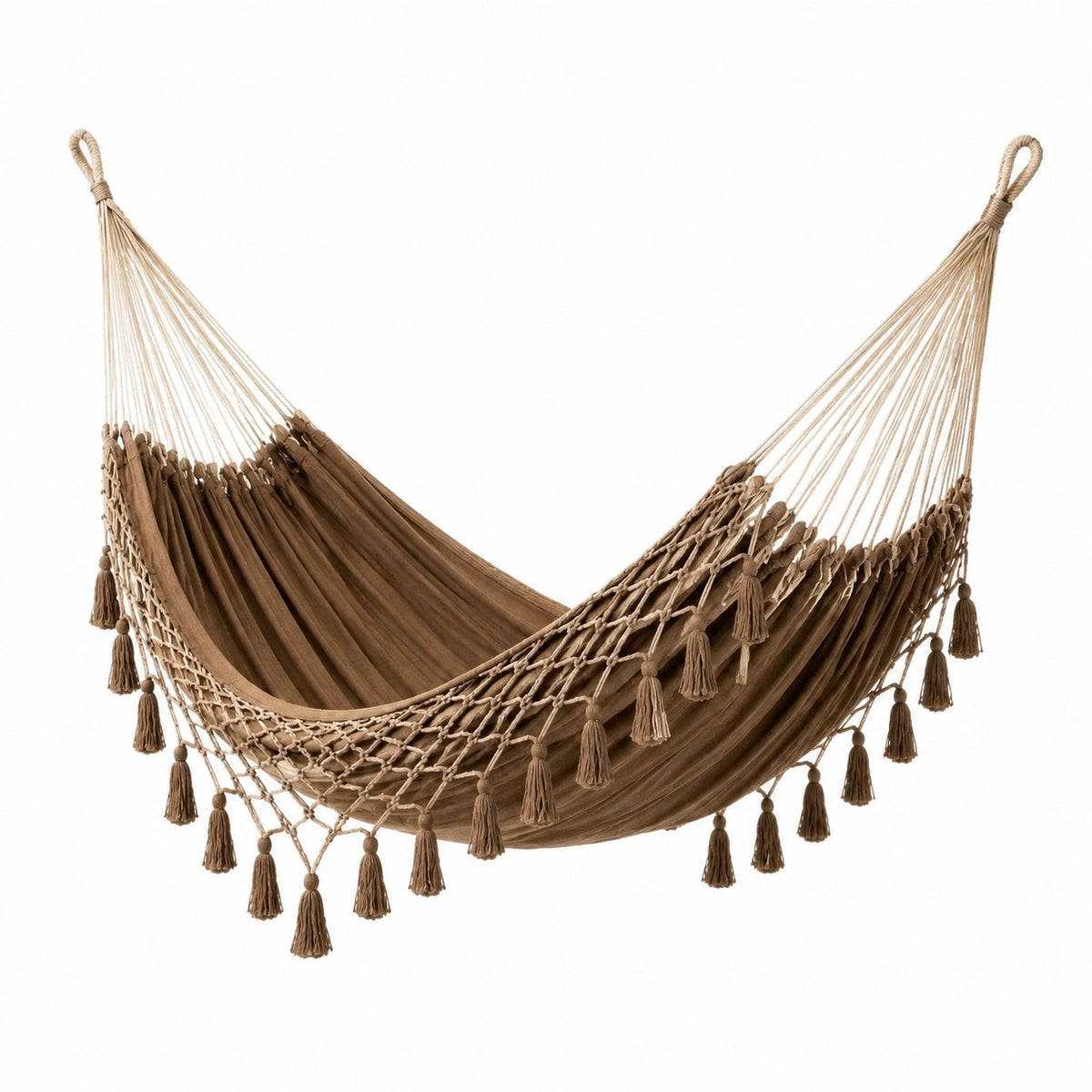 Amaca in Cotone con Frange Marrone