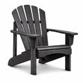 Sedia Adirondack in Legno di Eucalipto Verniciato Nero per Esterni