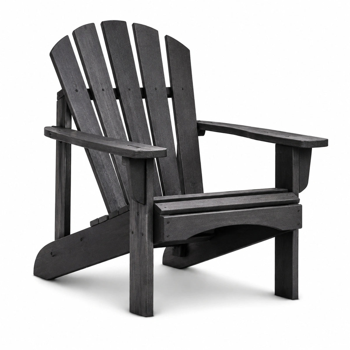 Sedia Adirondack in Legno di Eucalipto Verniciato Nero per Esterni