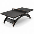 Tavolo da Ping Pong in Metallo e MDF Nero 274x152.5x76 cm