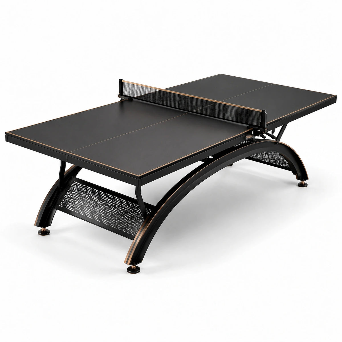 Tavolo da Ping Pong in Metallo e MDF Nero 274x152.5x76 cm
