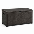 Baule da giardino in rattan sintetico marrone