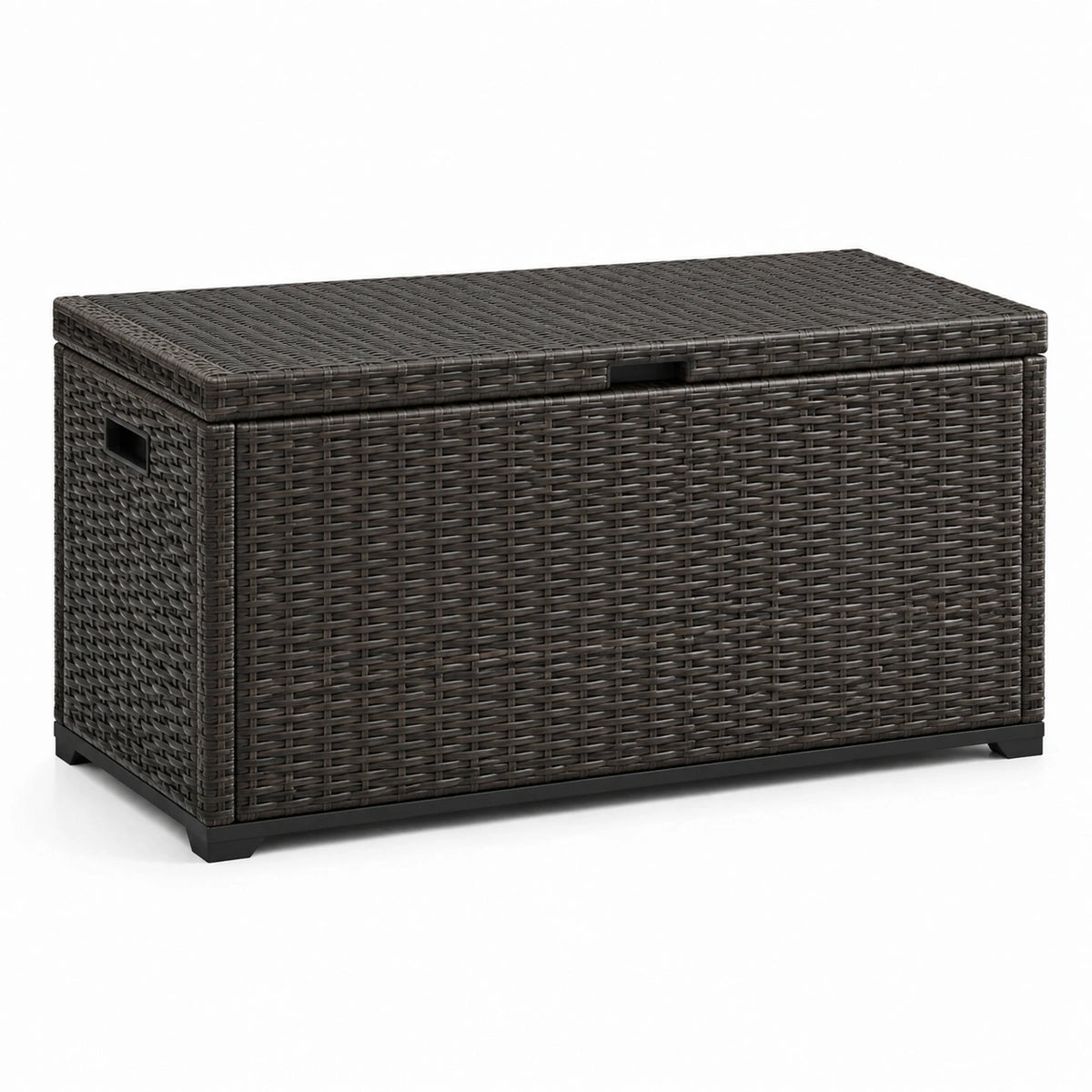 Baule da giardino in rattan sintetico marrone