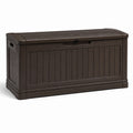 Baule da giardino in plastica marrone 128x62x65 cm