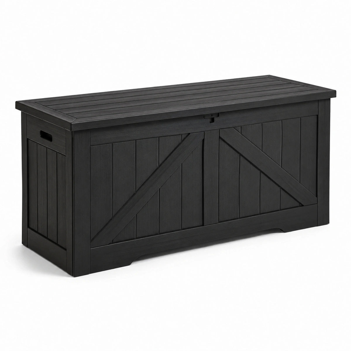 Baule da giardino in plastica nera 120x50x60 cm