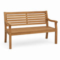 Panchina da giardino in legno teak con finitura ad olio 120x60x90 cm